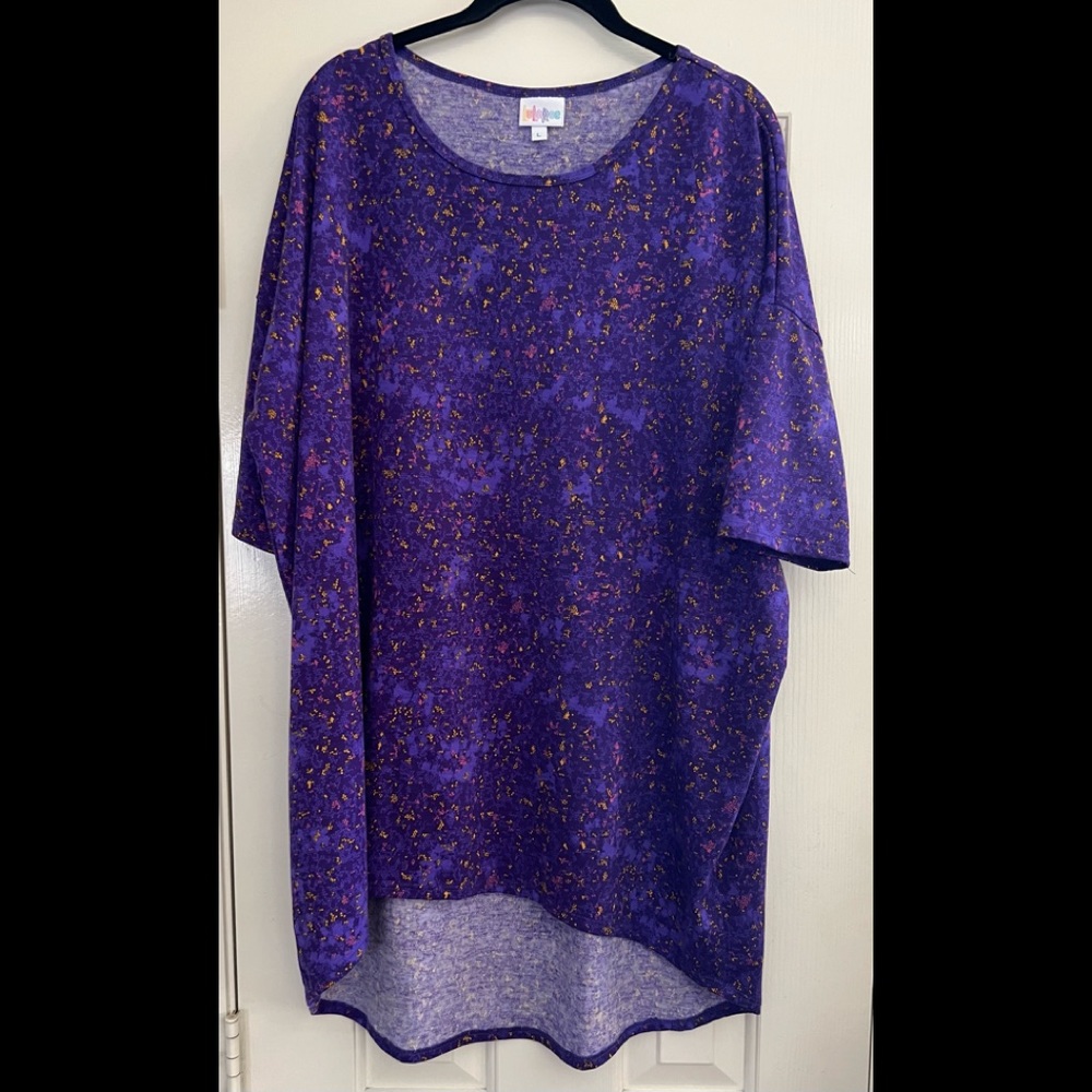 LuLaRoe Women’s Top Size L Large Purple Short Sleeve